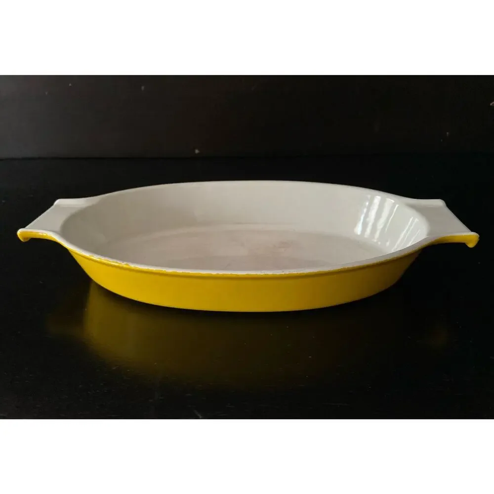 COPCO #7409 Michael Lax Design Yellow Enameled Cast Iron Dish